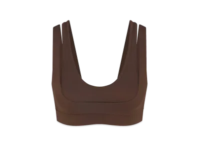 Nike x SKIMS Double Strap Scoop Bra "Dark Sepia"