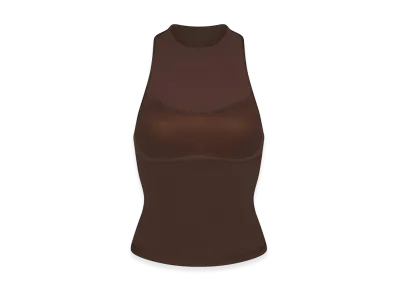 Nike x SKIMS Mock Neck Racer Tank "Dark Sepia"