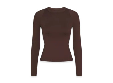 Nike x SKIMS Long Sleeve Crew Neck Top "Dark Sepia"