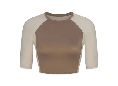 Nike x SKIMS Padded Half Sleeve Crop Top "Truffle And Stone"