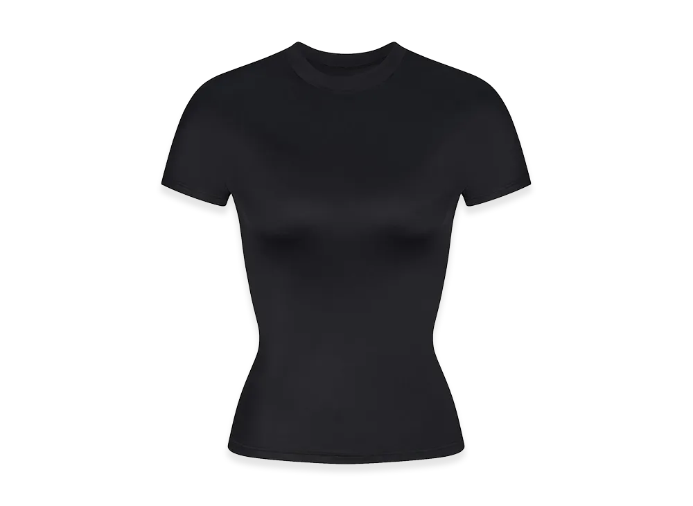 Nike x SKIMS Short Sleeve Mock Neck Top "Obsidian"