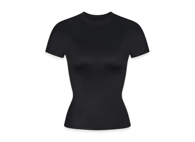 Nike x SKIMS Short Sleeve Mock Neck Top "Obsidian"