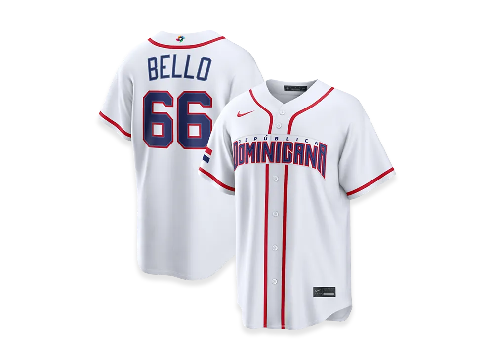 Nike 2026WBC World Baseball Classic Brayan Bello Dominican Republic Baseball Home Stadium Jersey "White"