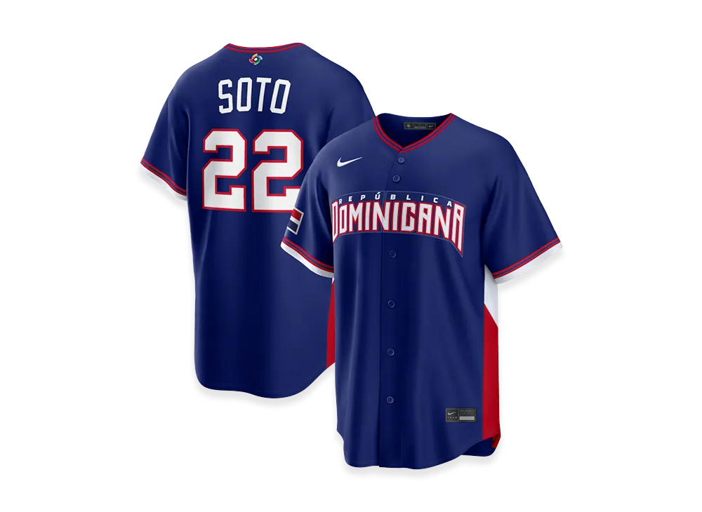 Nike 2026WBC World Baseball Classic Juan Soto Dominican Republic Baseball Road Stadium Jersey "Royal"