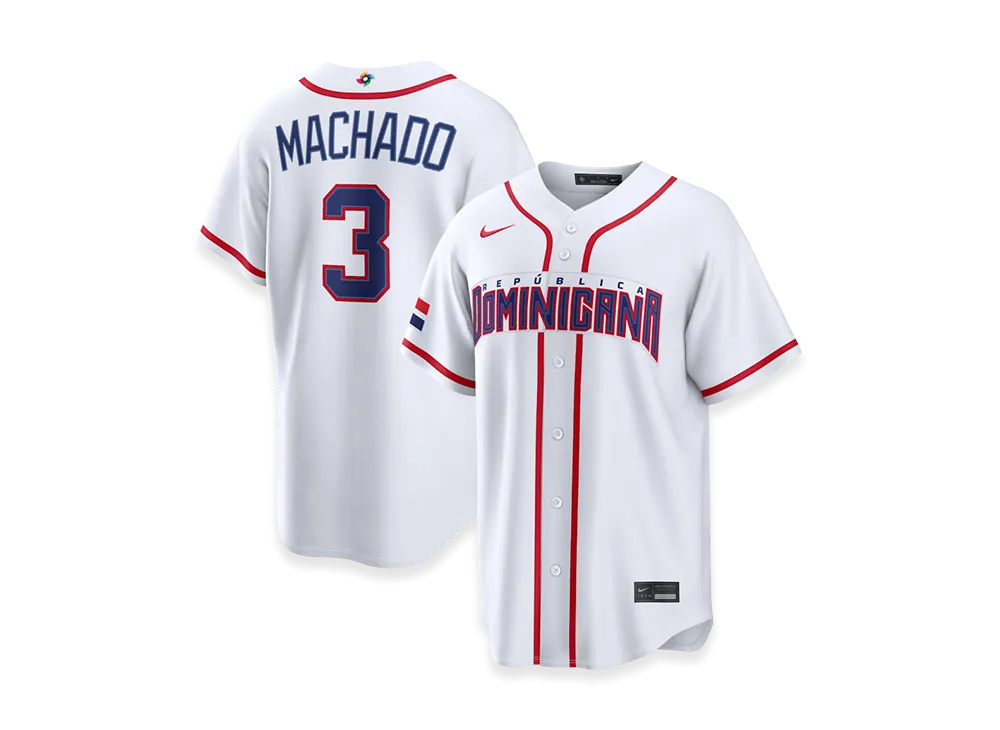 Nike 2026WBC World Baseball Classic Manny Machado Dominican Republic Baseball Home Stadium Jersey "White"