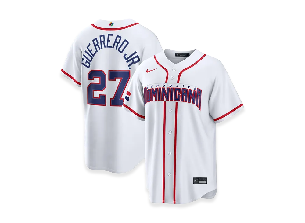 Nike 2026WBC World Baseball Classic Vladimir Guerrero Jr. Dominican Republic Baseball Home Stadium Jersey "White"