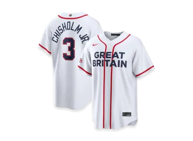 Nike 2026WBC World Baseball Classic Jazz Chisholm Jr. Great Britain Baseball Home Stadium Jersey "White"