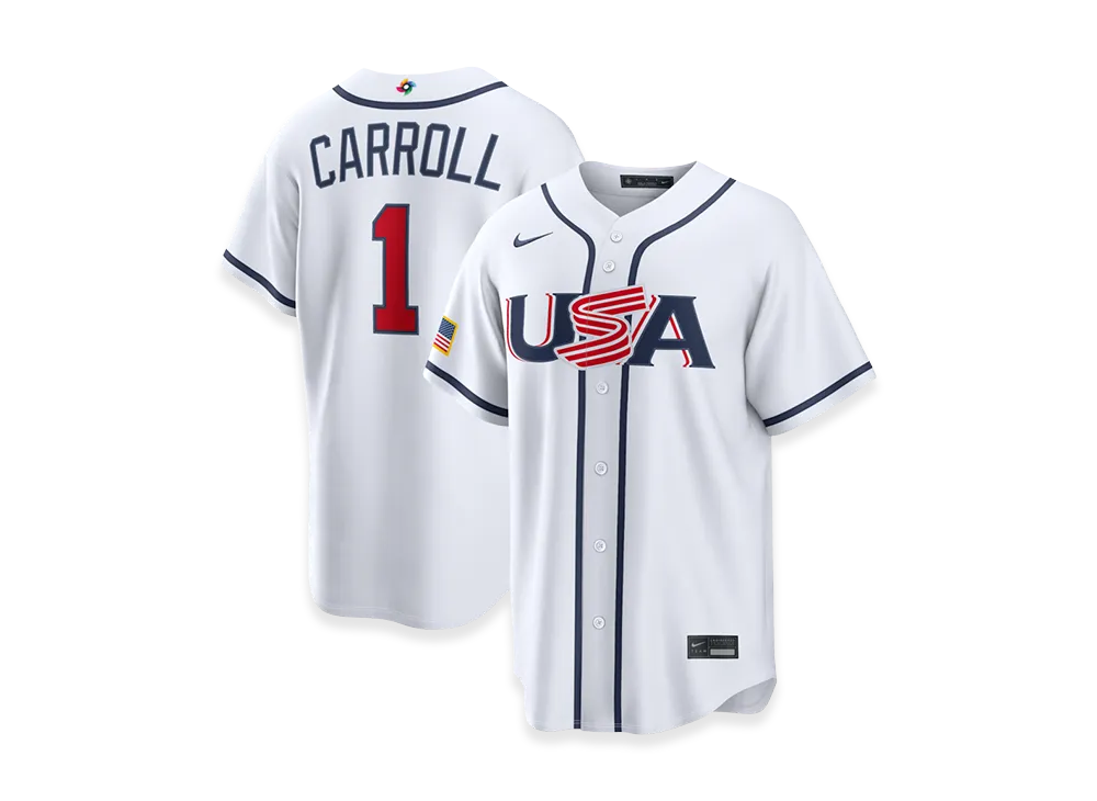 Nike 2026WBC World Baseball Classic Corbin Carroll USA Baseball Home Stadium Jersey "White"
