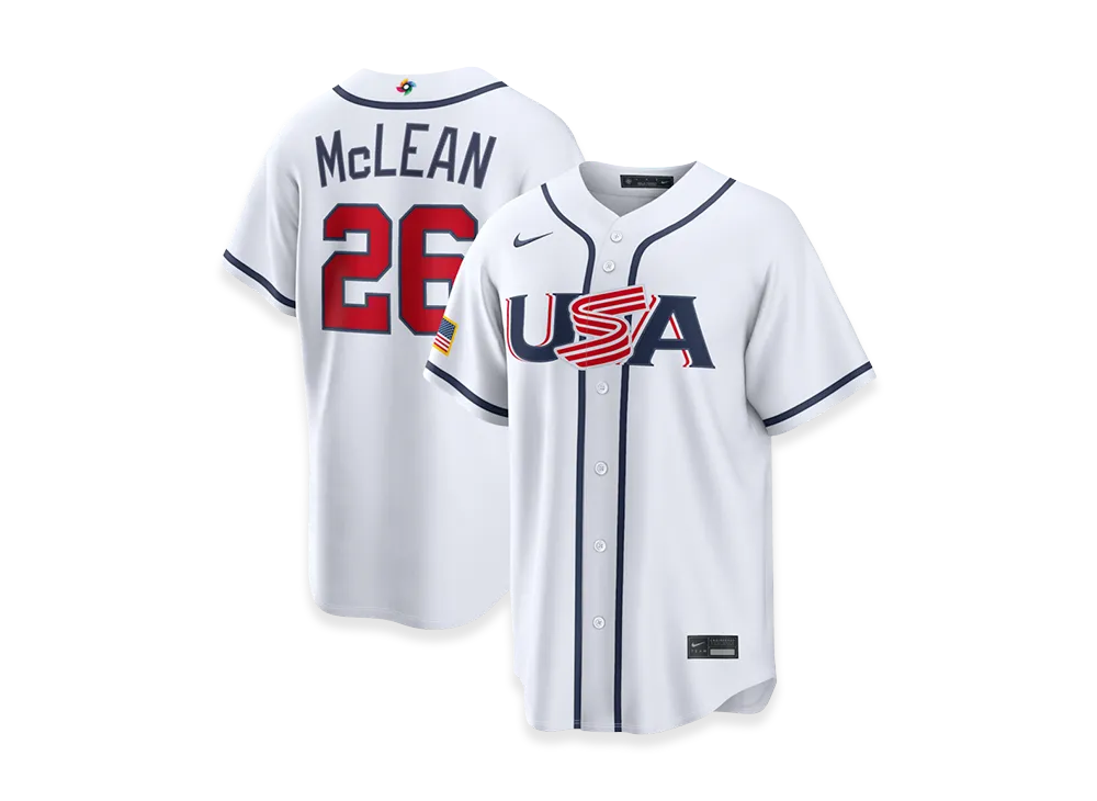 Nike 2026WBC World Baseball Classic Nolan McLean USA Baseball Home Stadium Jersey "White"