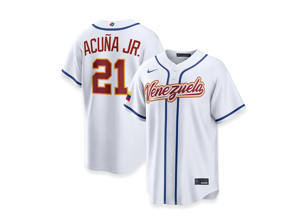 Nike 2026WBC World Baseball Classic Ronald Acuña Jr. Venezuela Baseball Home Stadium Jersey "White"