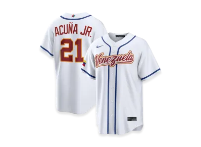 Nike 2026WBC World Baseball Classic Ronald Acuña Jr. Venezuela Baseball Home Stadium Jersey "White"