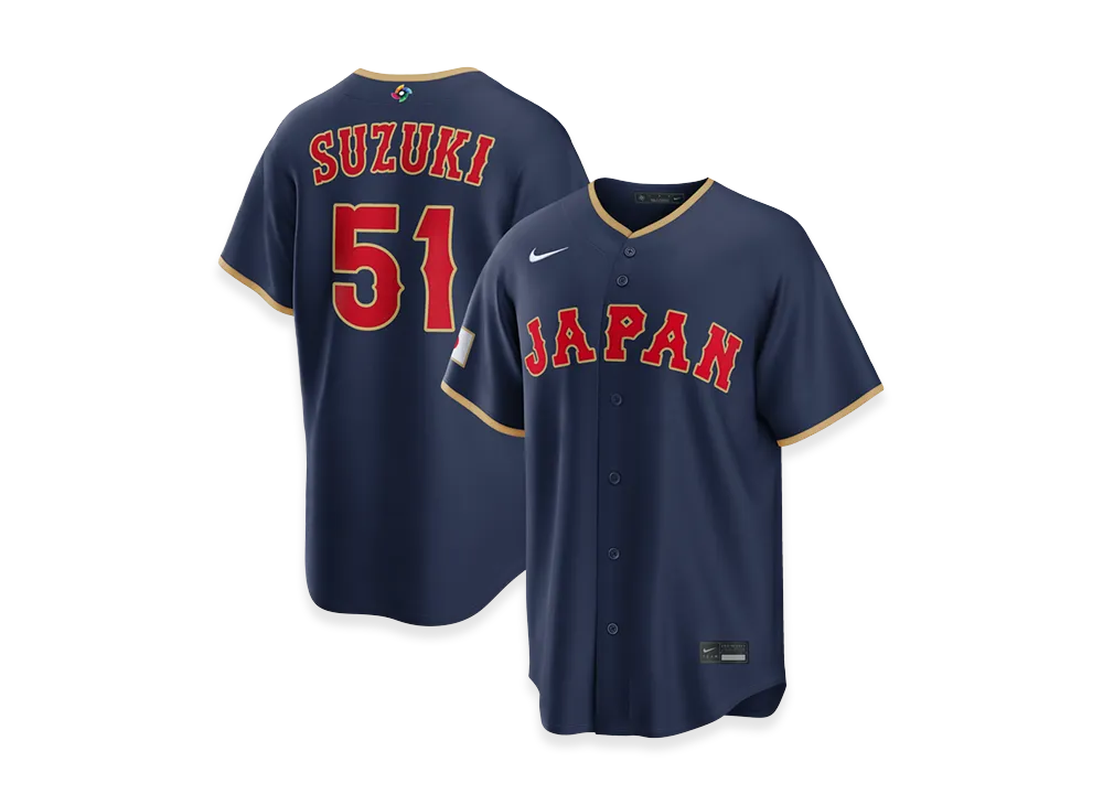 Nike 2026WBC World Baseball Classic Seiya Suzuki Japan Baseball Road Stadium Jersey "Navy"