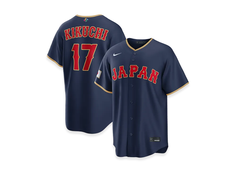 Nike 2026WBC World Baseball Classic Yusei Kikuchi Japan Baseball Road Stadium Jersey "Navy"