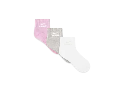 Nike x SKIMS Women's Dri-Fit Quarter Crew Sock 3-Pack "Bubble Gum Multi"