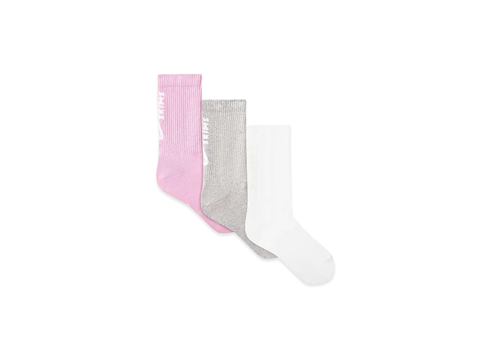 Nike x SKIMS Women's Dri-Fit Crew Sock 3-Pack "Bubble Gum Multi"