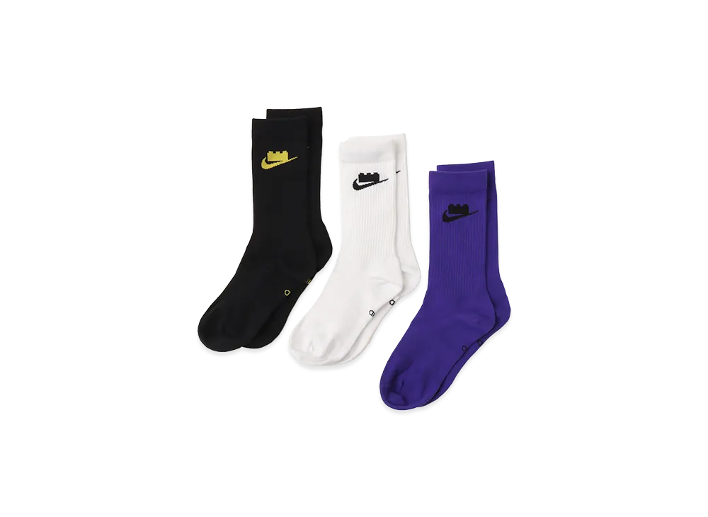Nike x LEGO Kids Crew Socks 3-Pack "Multi-color"