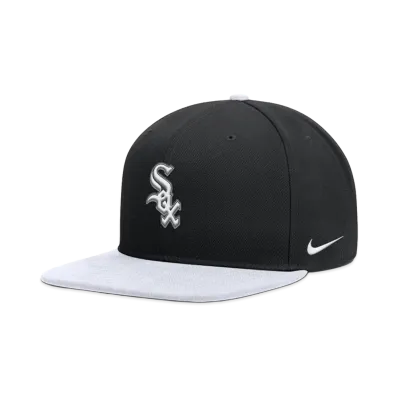 Nike Dri-Fit Pro Structured Square Bill Cap Chicago White Sox "Black/White"