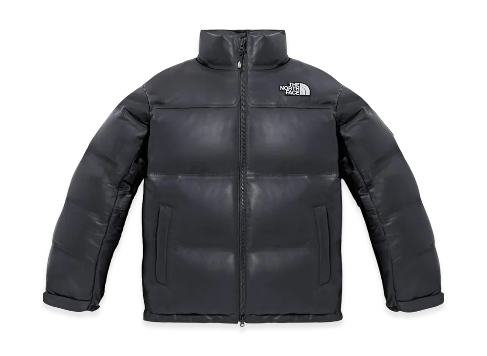 The North Face White Label Leather Nuptse Down Jacket "Black"