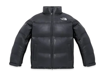 The North Face White Label Leather Nuptse Down Jacket "Black"