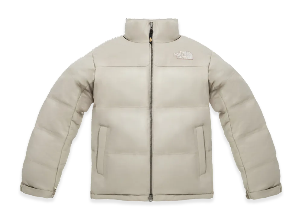 The North Face White Label Leather Nuptse Down Jacket "Beige"