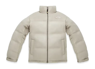 The North Face White Label Leather Nuptse Down Jacket "Beige"