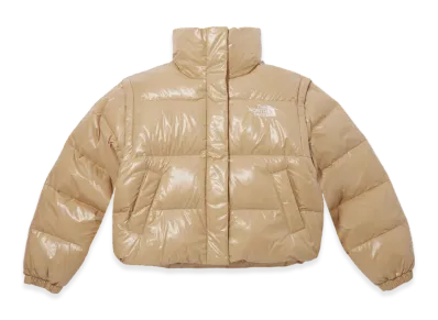 The North Face White Label Glossy Detachable Down Jacket (W) "Gold Beige"