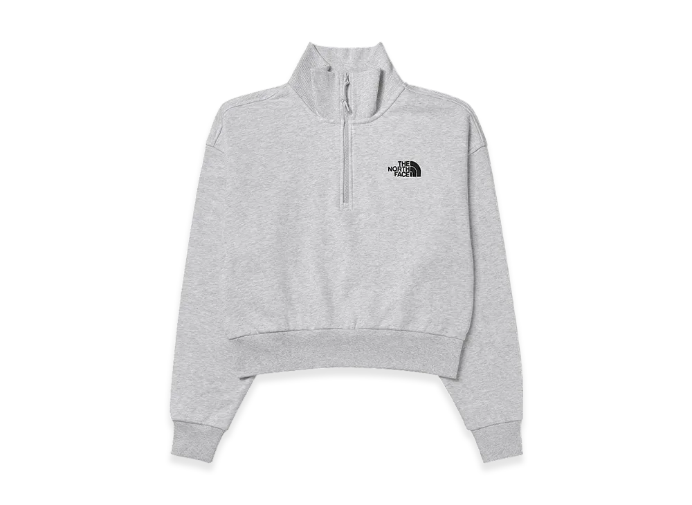 The North Face Essential Half Zip Sweatshirts (W) "Stone Grey"