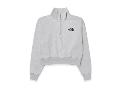 The North Face Essential Half Zip Sweatshirts (W) "Stone Grey"