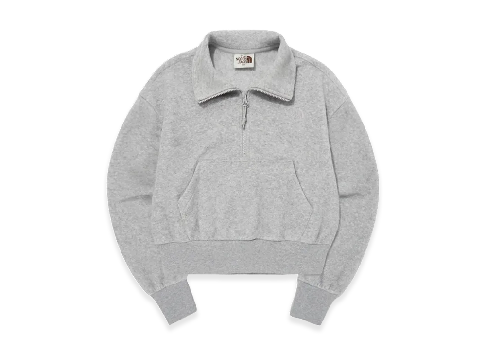 The North Face White Label Terry Half Zip Sweatshirt (W) "Melange Grey"