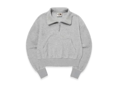 The North Face White Label Terry Half Zip Sweatshirt (W) "Melange Grey"