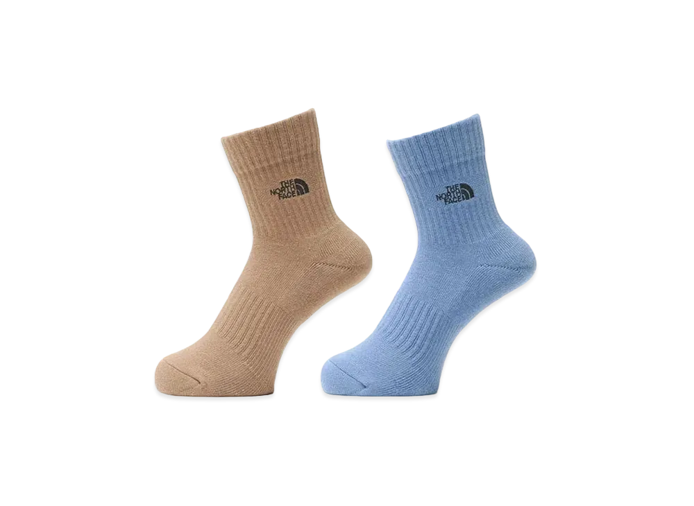 The North Face TNF Logo 2P Crew "Utility BrownxIndigo Blue"