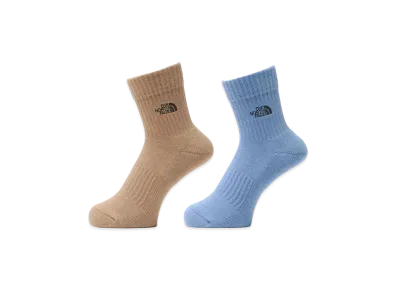 The North Face TNF Logo 2P Crew "Utility BrownxIndigo Blue"