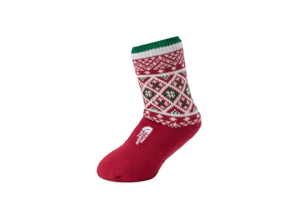 The North Face Nuptse Bootie Socks Christmas SE "TNF Red x TNF Green"