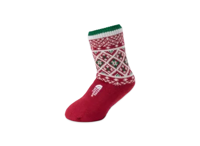 The North Face Nuptse Bootie Socks Christmas SE "TNF Red x TNF Green"