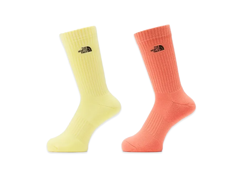 The North Face TNF Logo 2P Crew Unisex "TNF Lemon/Coral Crush"