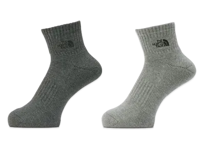 The North Face TNF Logo 2P Ankle Unisex "Dark Heather Grey/Light Heather Grey"