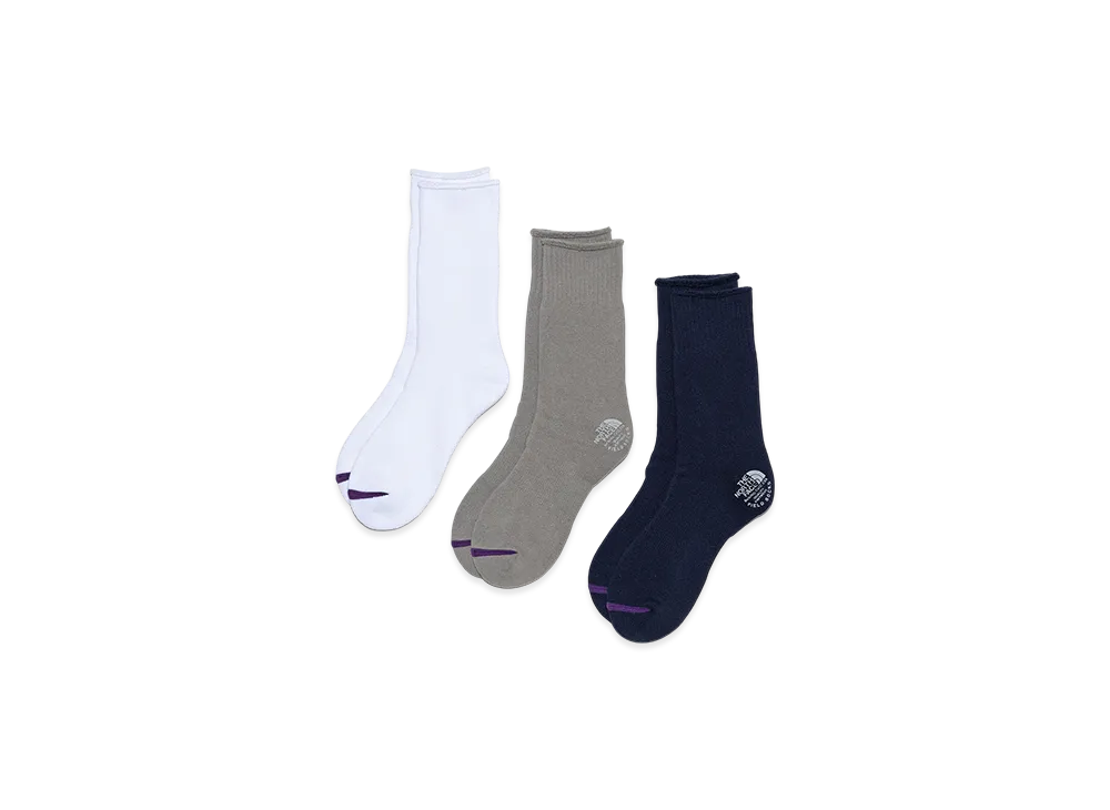 The North Face Purple Label Pack Field Socks 3P "White/Gray/Navy"