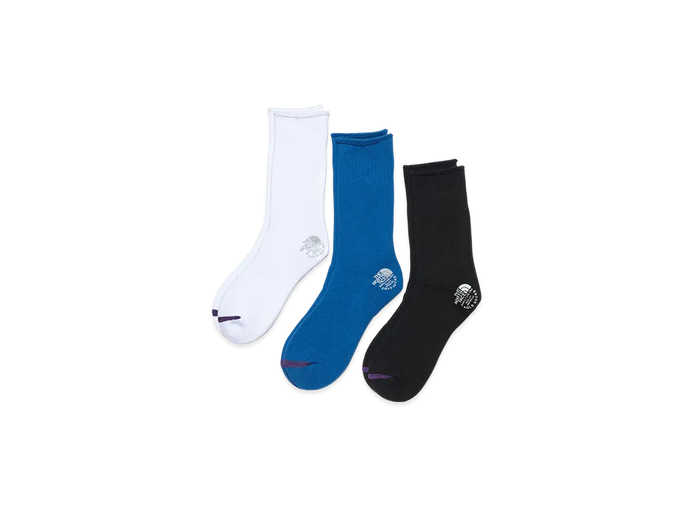 The North Face Purple Label Pack Field Socks 3P "White/Royal Blue/Black"