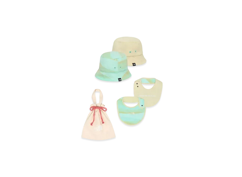 The North Face Baby Hat & Bib Set "Green Blue Lee"