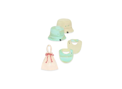 The North Face Baby Hat & Bib Set "Green Blue Lee"