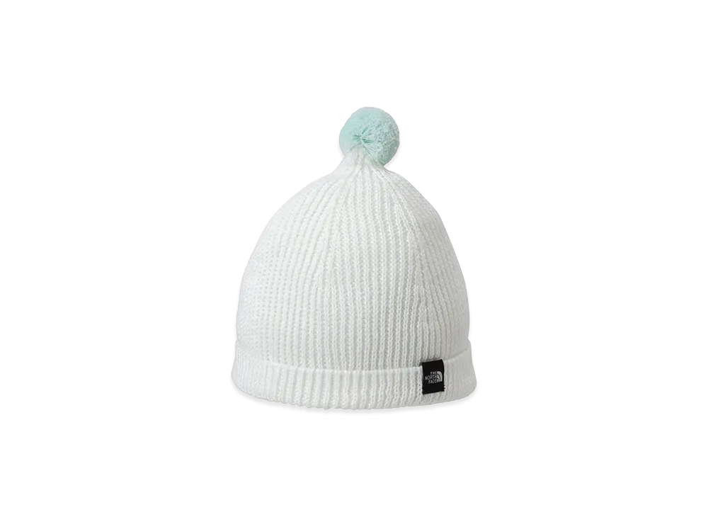 The North Face Kids Baby Pom Pom Cotton Beanie "Vintage White"