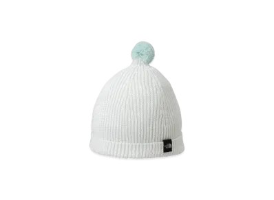 The North Face Kids Baby Pom Pom Cotton Beanie "Vintage White"