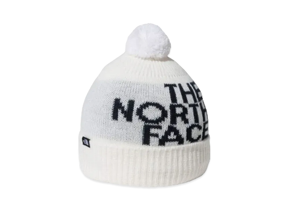 The North Face Kid's Pom Pom Big Logo Beanie Kids "Off White"