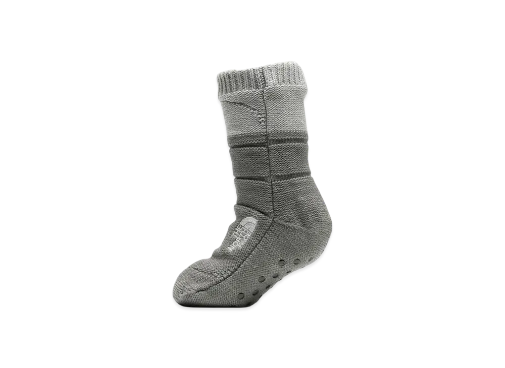 The North Face Kids Nuptse Bootie Socks "Mixed Gray x Mixed Charcoal"