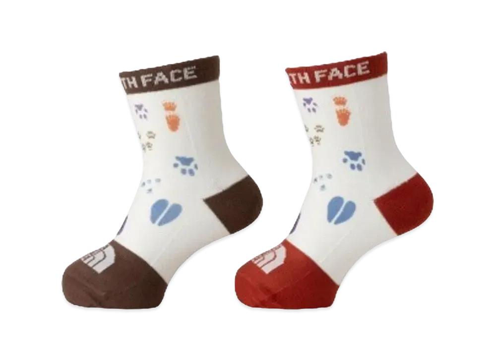 The North Face Kid's Print 2P Ankle Kids "Footprint Red"