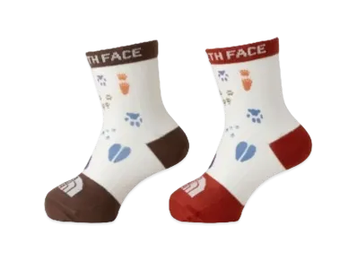 The North Face Kid's Print 2P Ankle Kids "Footprint Red"