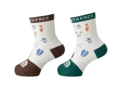The North Face Kid's Print 2P Ankle Kids "Footprint Green"