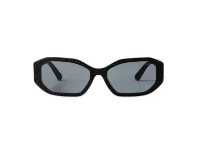 Jimmy Choo Nola Oval Sunglasses "Black/Silver Night"