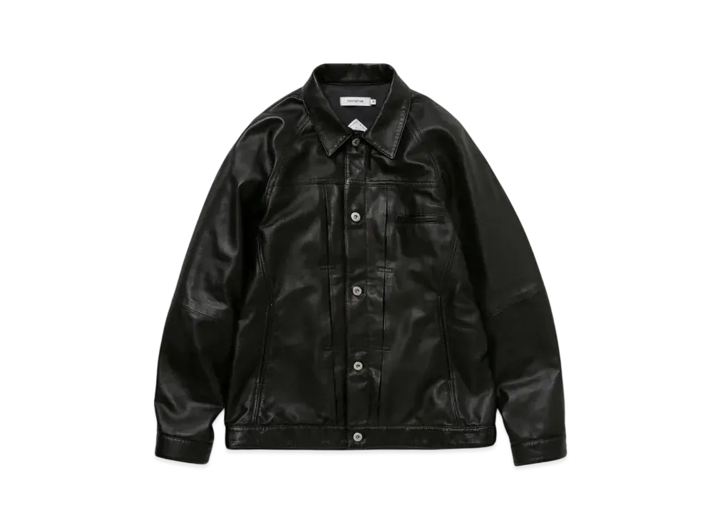 nonnative Trucker Blouson Sheep Leather With Gore-Tex Windstopper "Black"