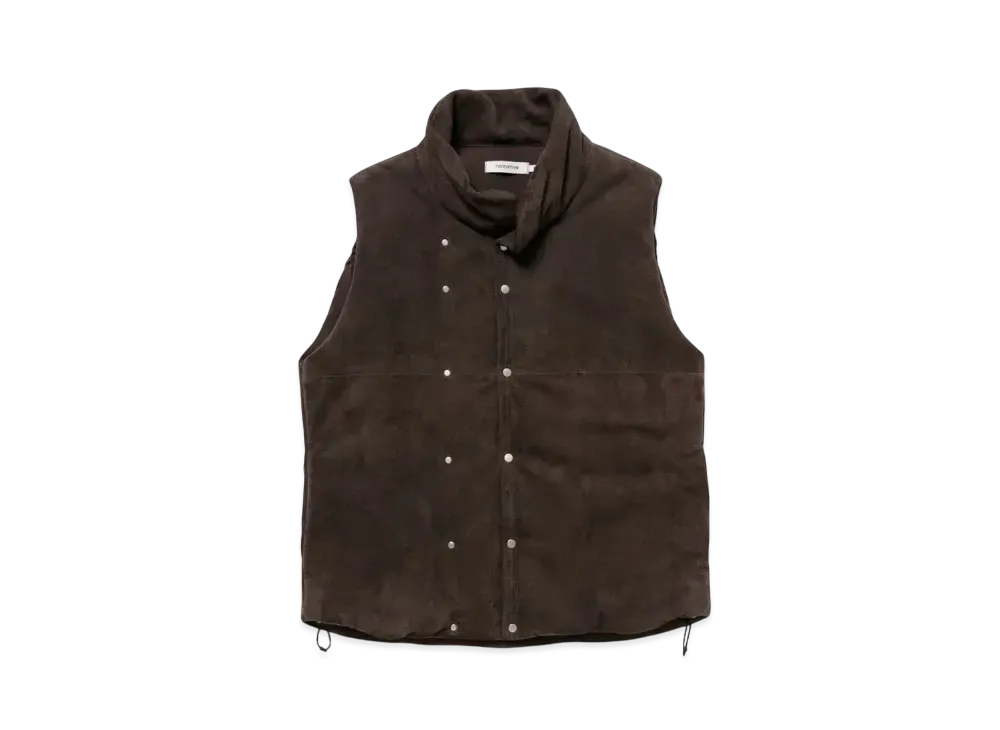 nonnative Hiker Puff Vest Sheep Leather "Brown"